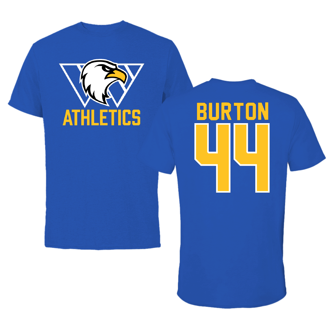 Williams Baptist University Baseball Blue Tee - #44 JD Burton