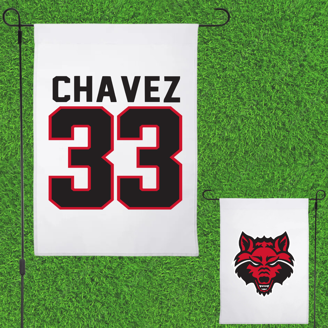 Arkansas State University Bowling White Garden Flag - #33 Malaya Chavez