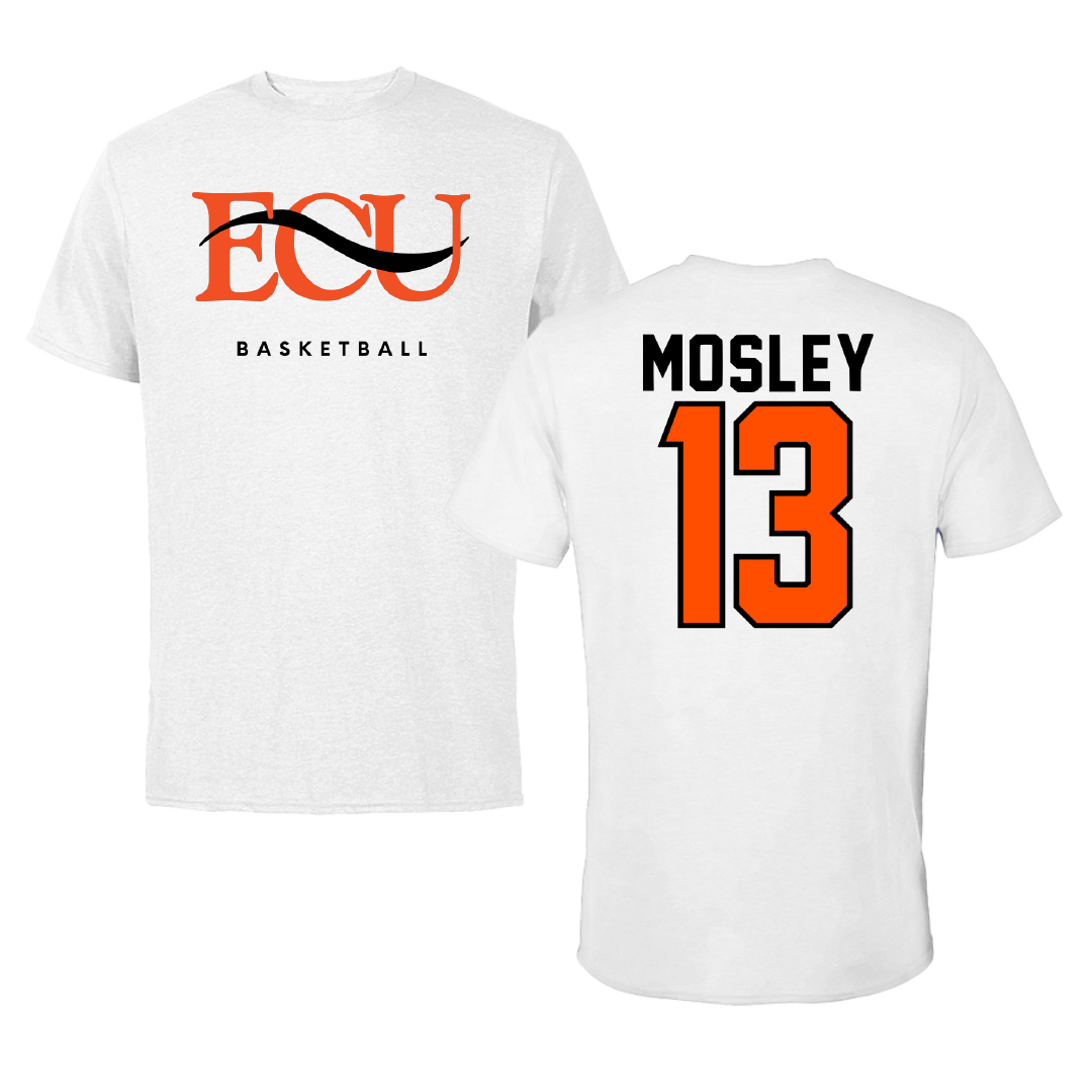 East Central University Basketball White Tee - #13 Peyton Mosley