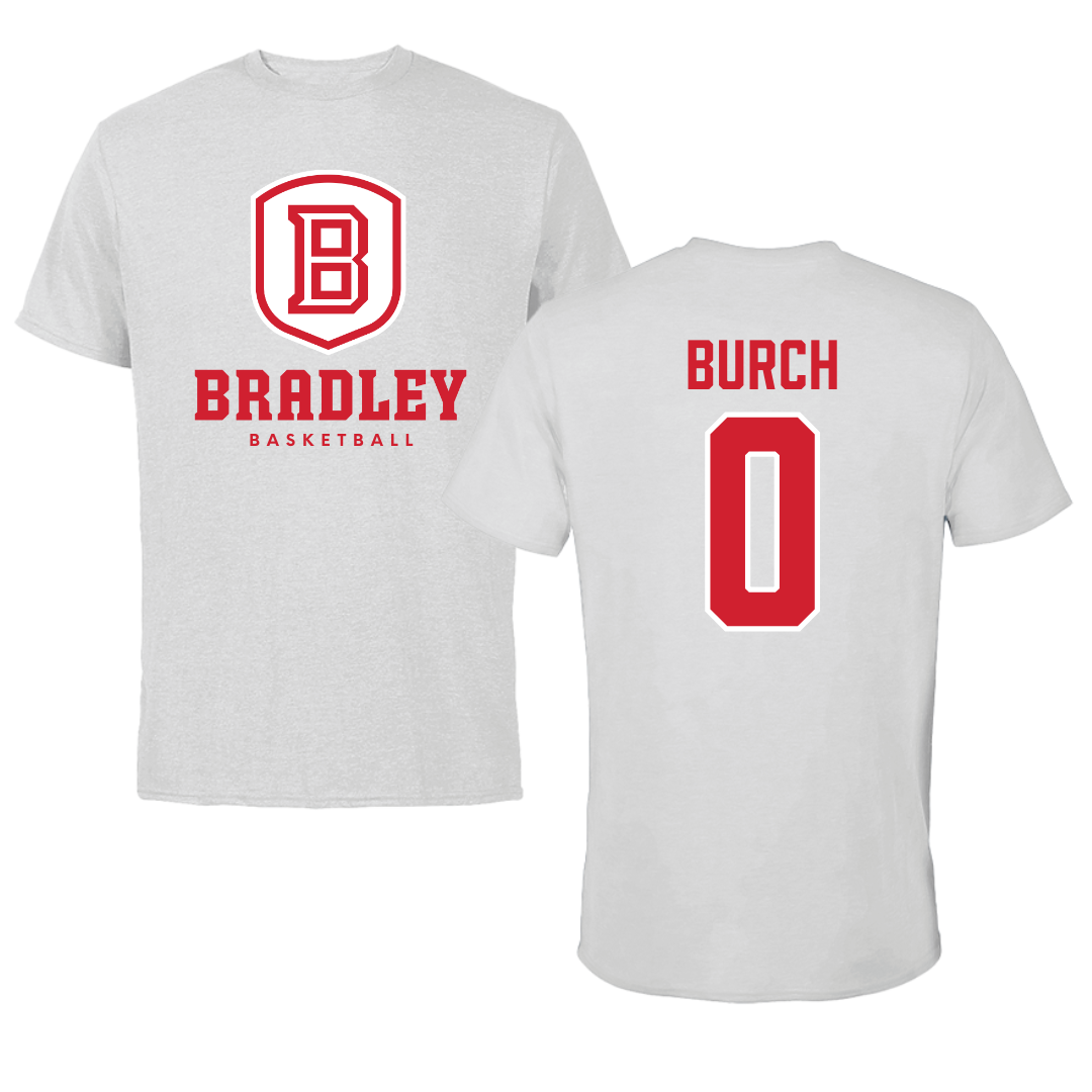 Bradley University Basketball Gray Performance Tee - #0 Demarion Burch