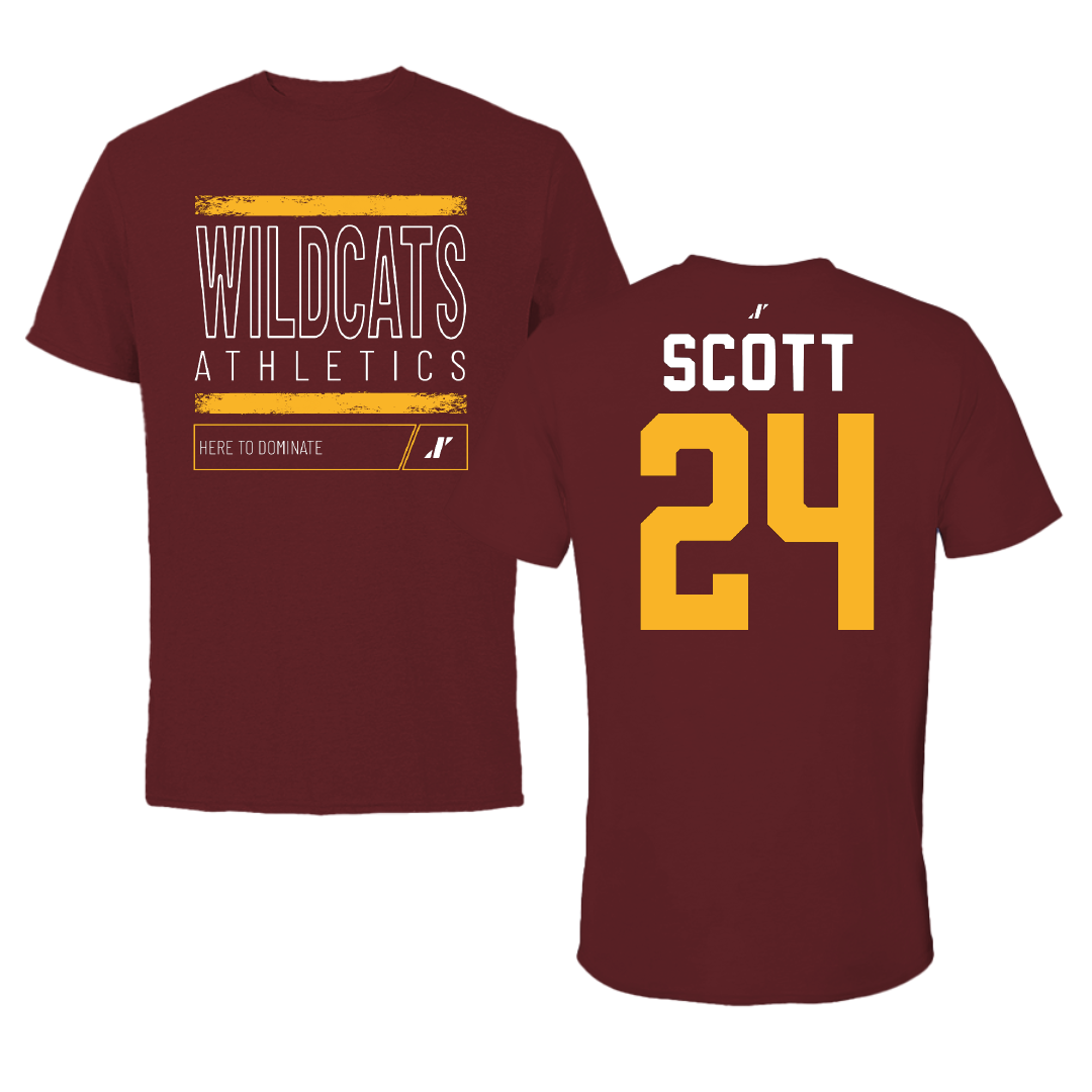 Bethune-Cookman University Softball Maroon Dominate Tee - #24 Brooklyn Scott