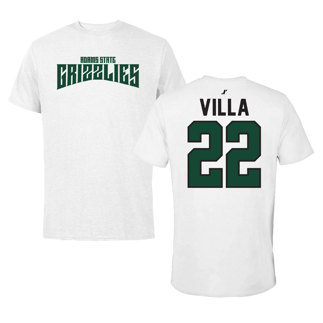 Adams State University Baseball White Classic Tee - #22 Eric Villa