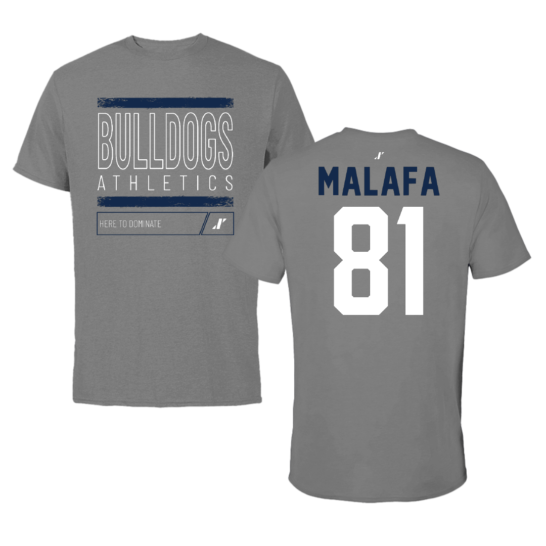 Butler University Football Dark Gray Dominate Tee - #81 Ethan Malafa