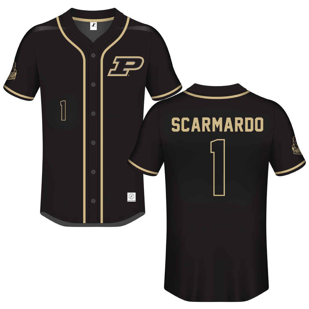 Purdue University Black Button-Down Jersey - #1 Sage Scarmardo