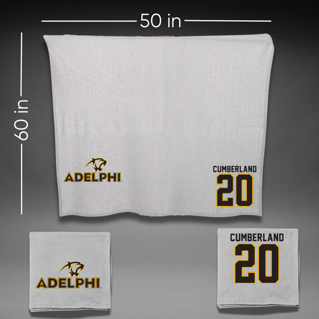 Adelphi University Basketball Gray Blanket - #20 Myles Cumberland