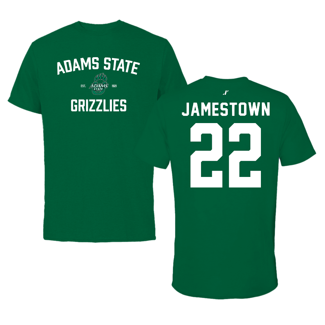 Adams State University Basketball Green General Performance Tee - #22 Tajaun Jamestown