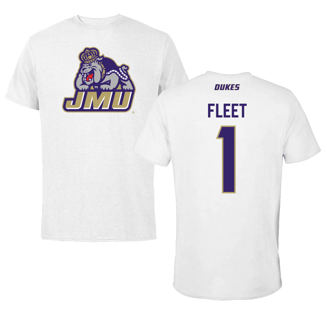 James Madison University Softball White Tee - #1 Kirsten Fleet
