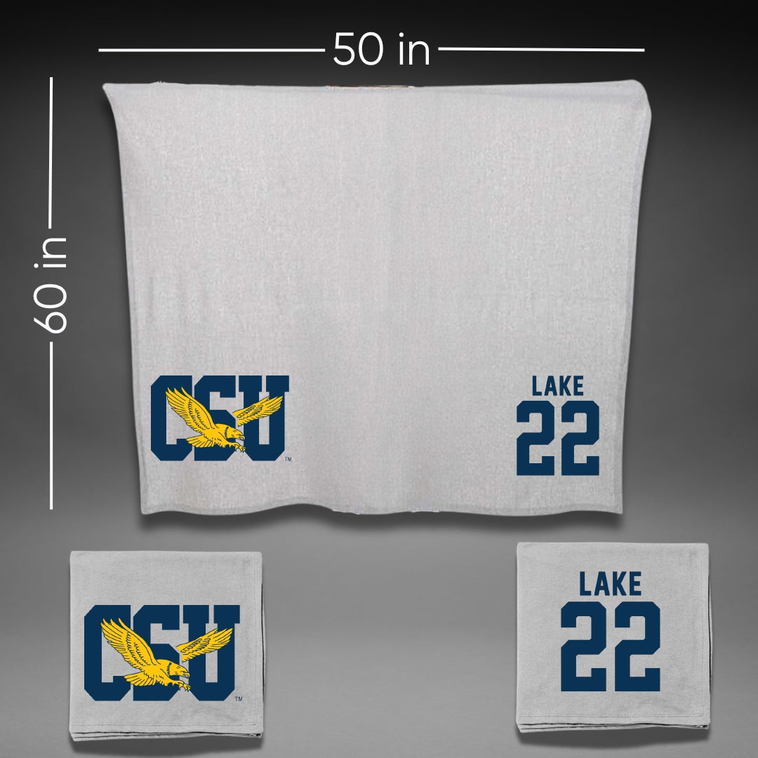Coppin State University Baseball Gray Blanket - #22 Tyrone Lake