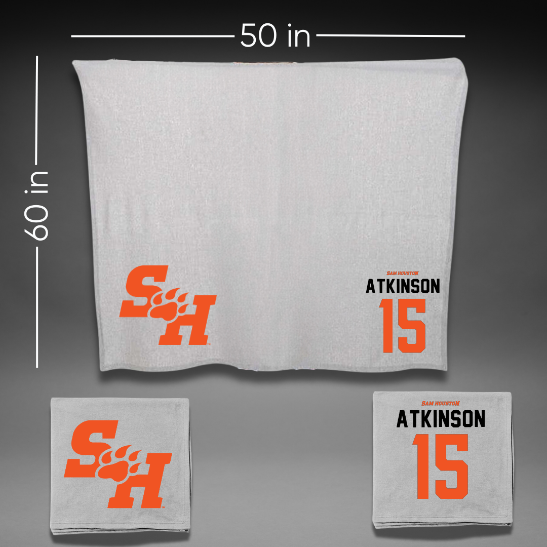 Sam Houston State University Baseball Gray Blanket - #15 A.J. Atkinson