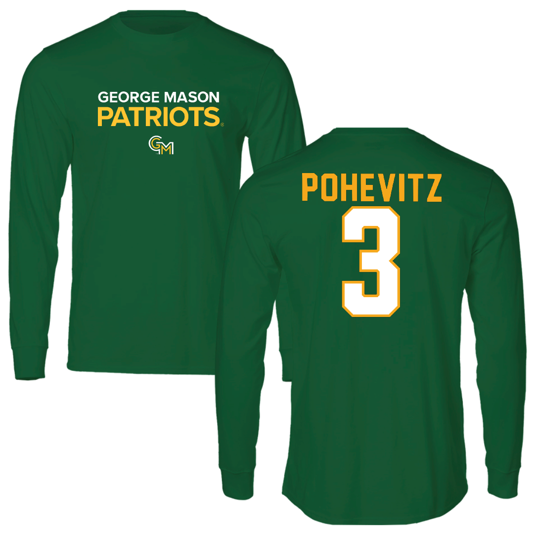 George Mason University Volleyball Green Long Sleeve - #3 Blake Pohevitz