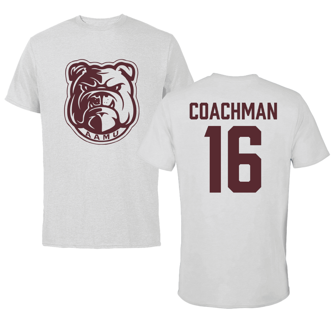 Alabama A&M University Volleyball Light Gray Performance Tee - #16 Kemora Coachman