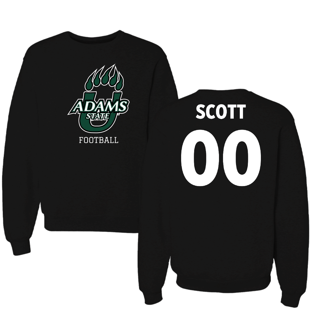 Adams State University Football Black State Crewneck - #00 Antwan Scott