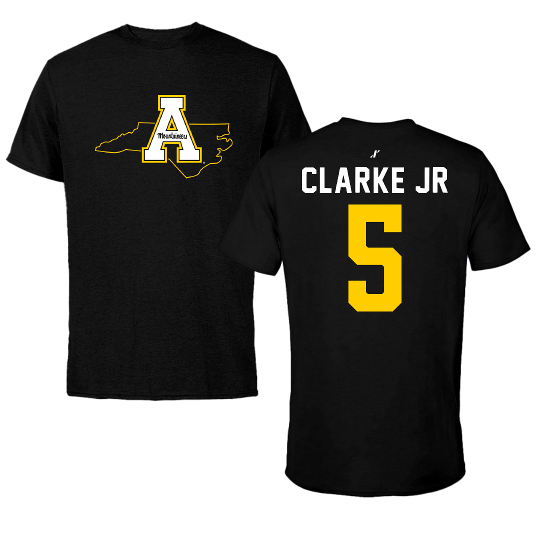 Appalachian State University Basketball Black State Performance Tee - #5 Jason Clarke Jr