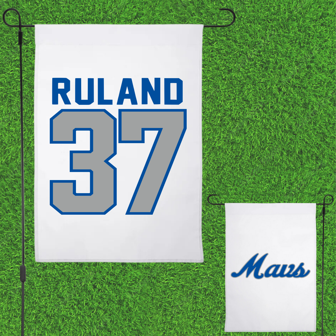 Mercy University Baseball White Garden Flag - #37 Connor Ruland