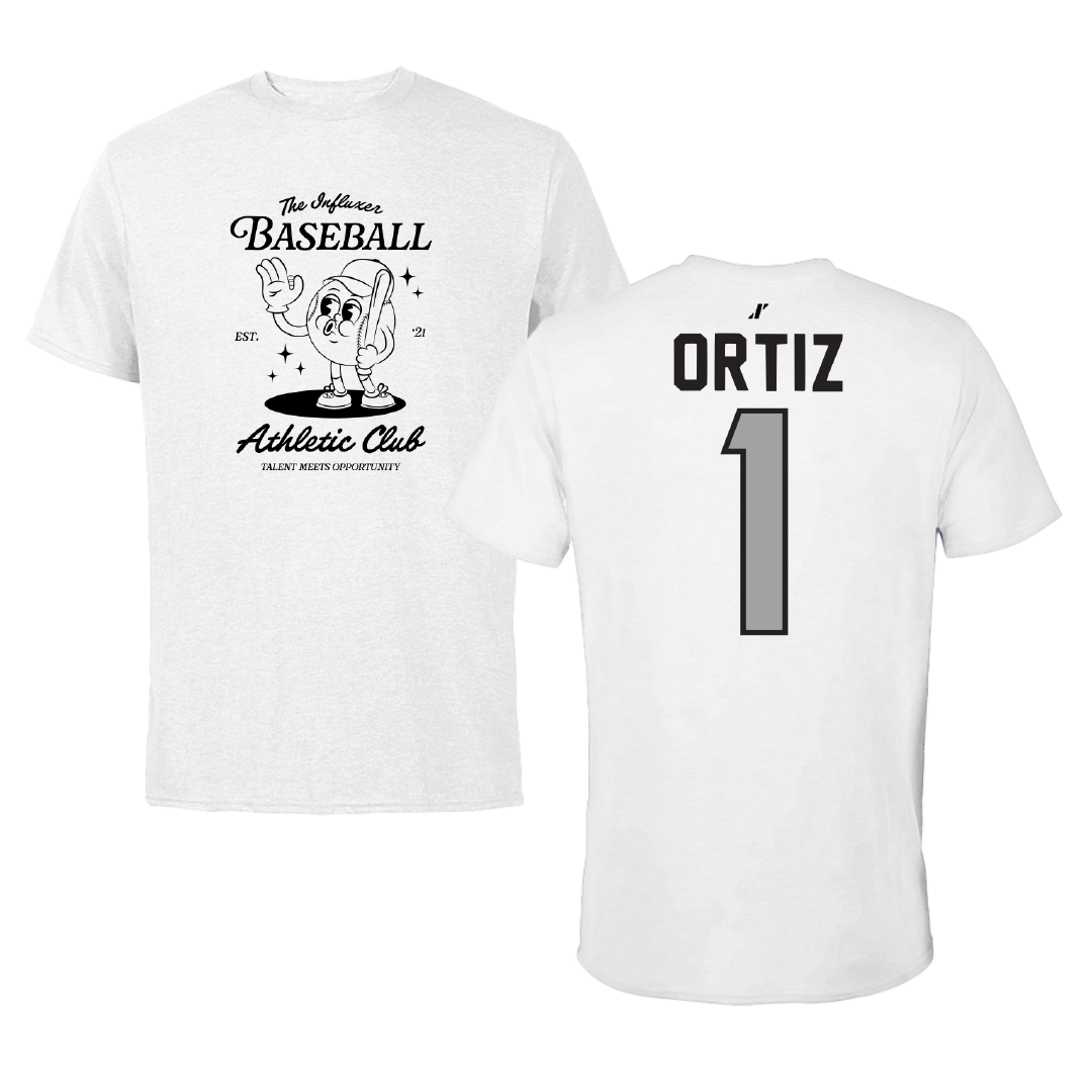 Baseball White Influxer Athletic Club Tee - #1 JD Ortiz