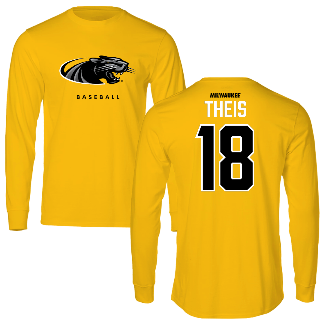 University of Wisconsin-Milwaukee Baseball Gold Long Sleeve - #18 Gavin Theis