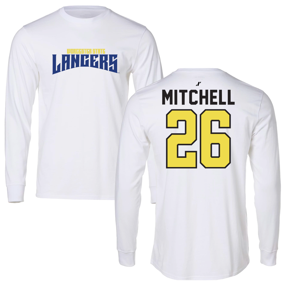 Worcester State University Football White Classic Performance Long Sleeve - #26 Damian Mitchell