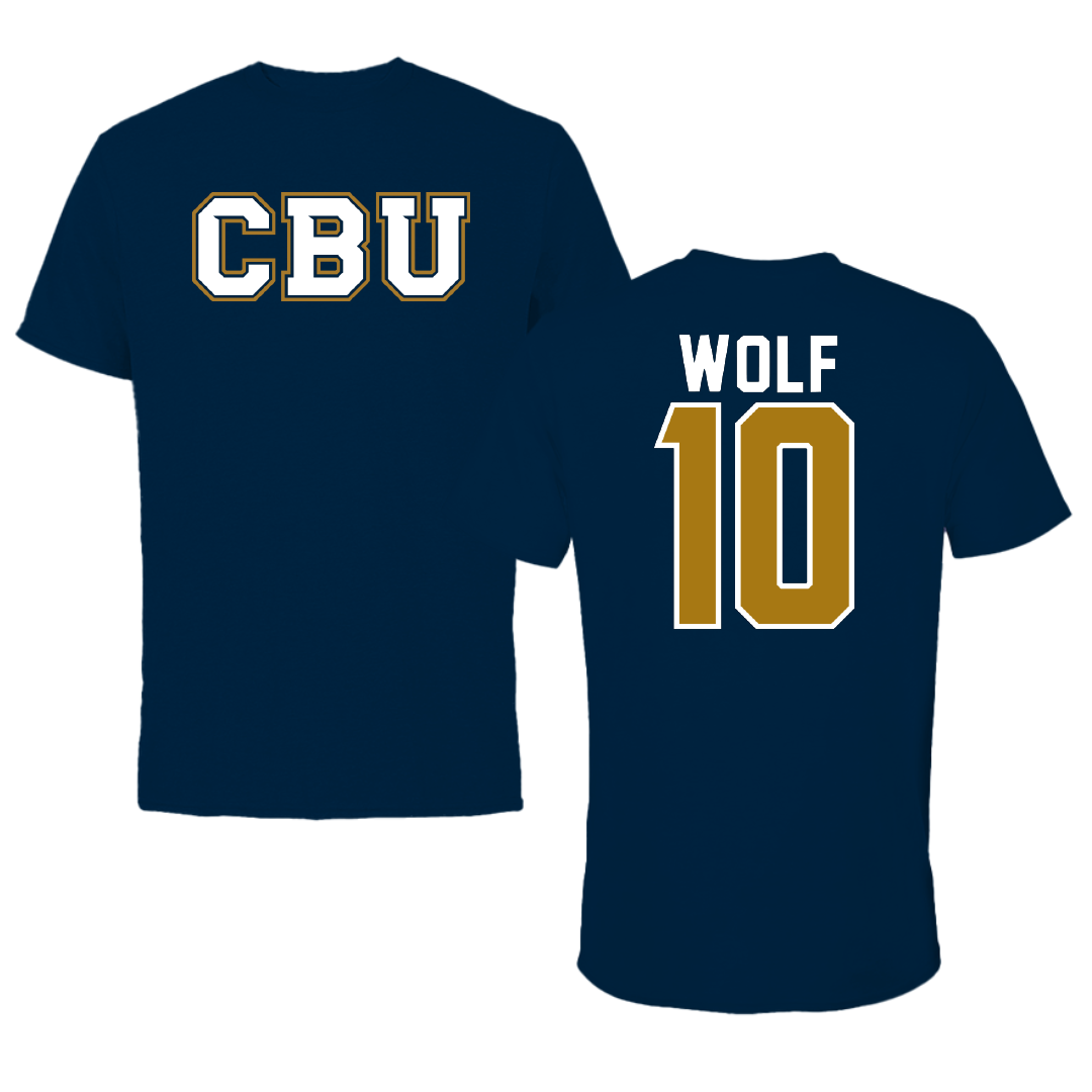 California Baptist University Volleyball Navy Tee - #10 Kali Wolf