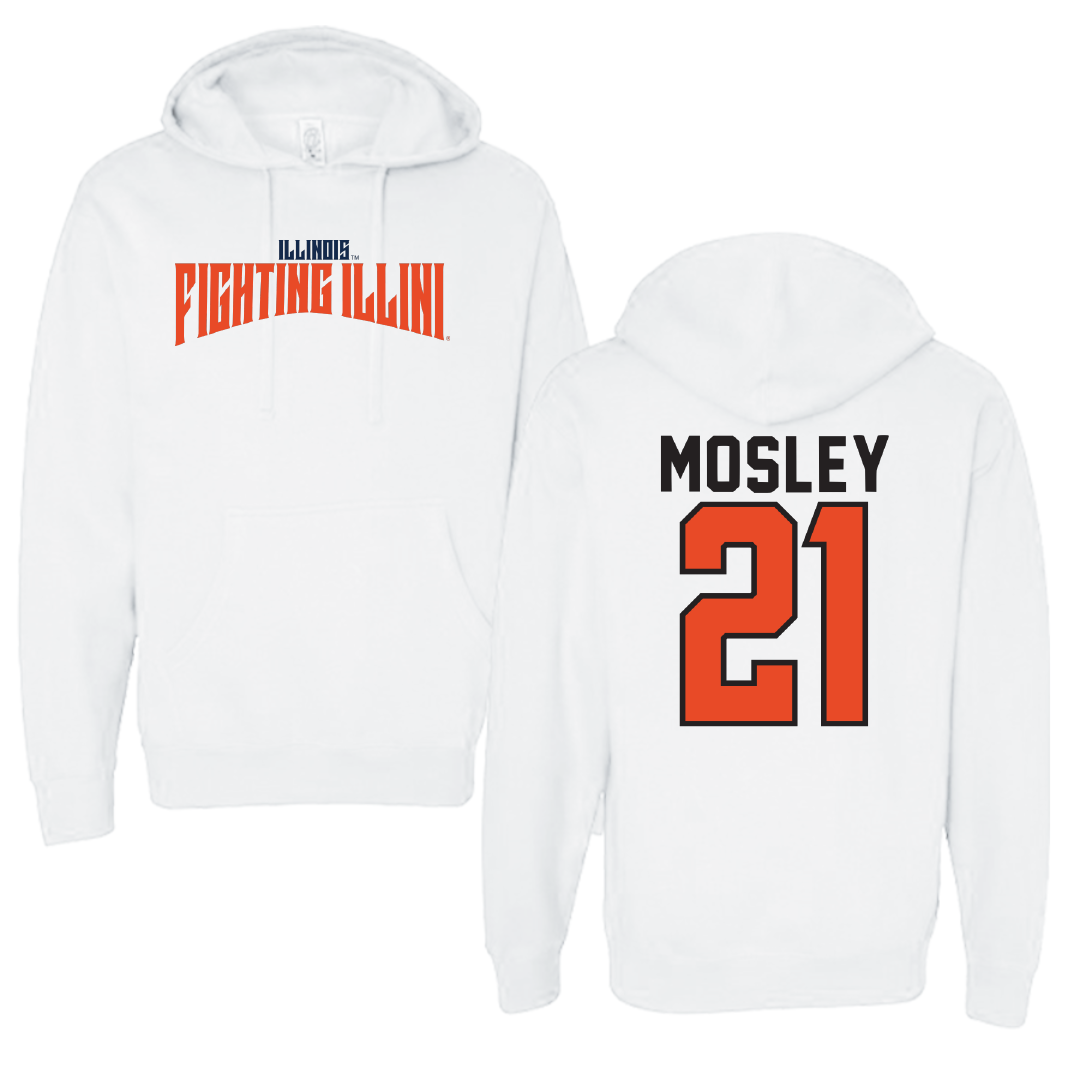 University of Illinois Softball White Classic Hoodie - #21 Delaney Mosley