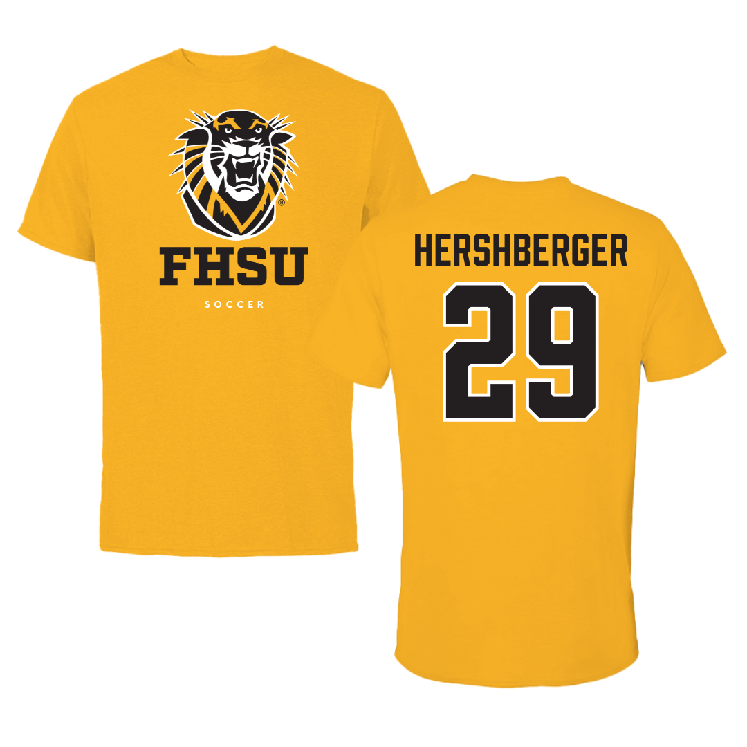 Fort Hays State University Soccer Gold Performance Tee - #29 Collin Hershberger