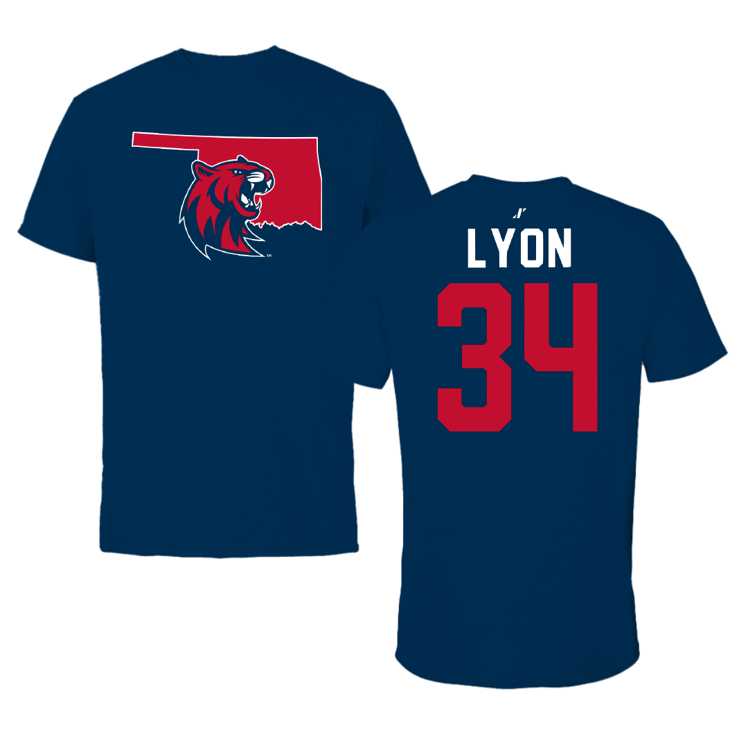 Rogers State University Softball Navy State Tee - #34 Kaylee Lyon