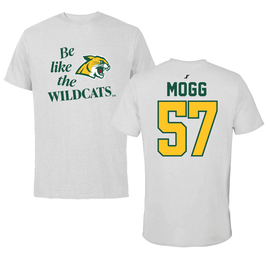 Northern Michigan University Football Light Gray Be Like Us Tee - #57 Logan Mogg