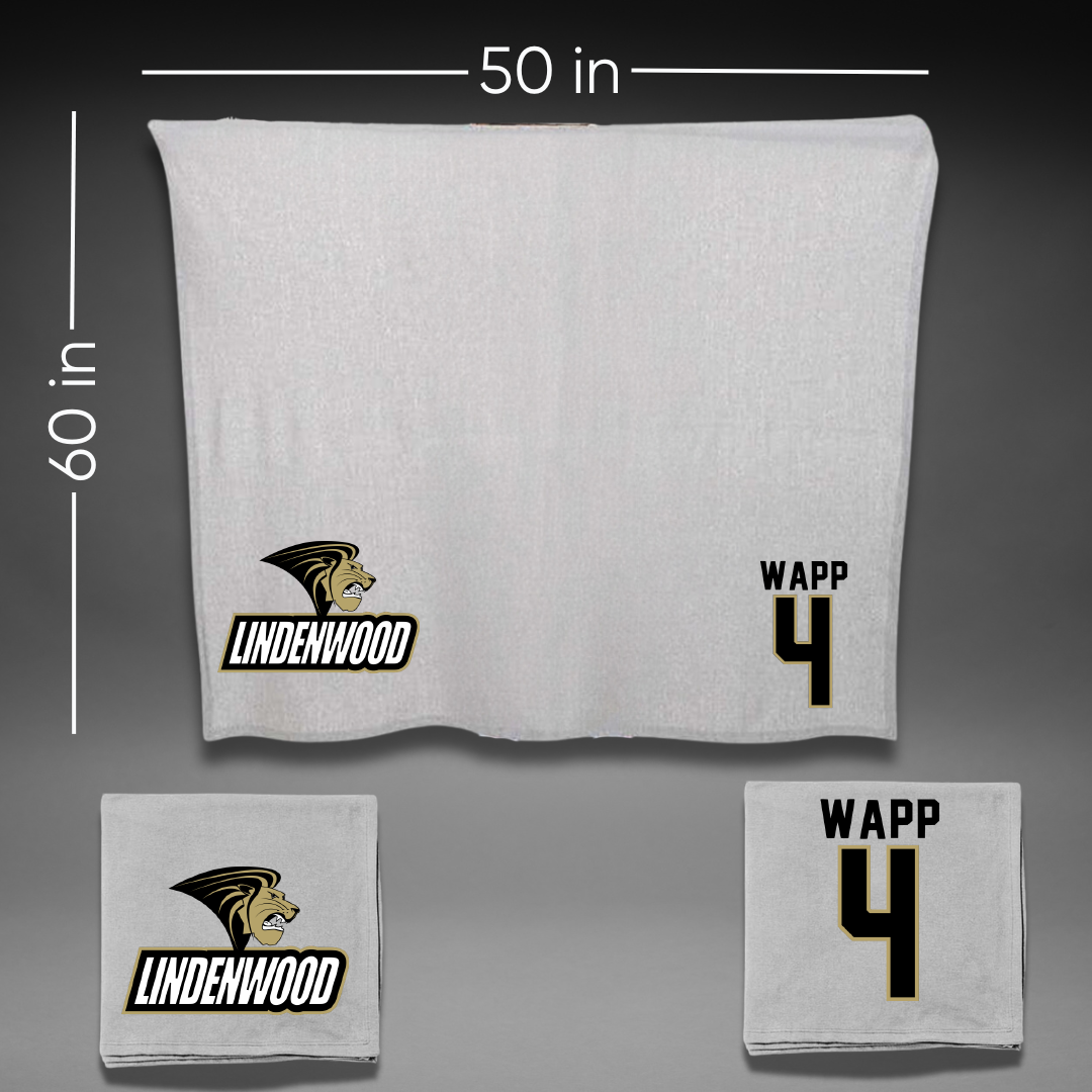 Lindenwood University Softball Gray Blanket - #4 Avery Wapp