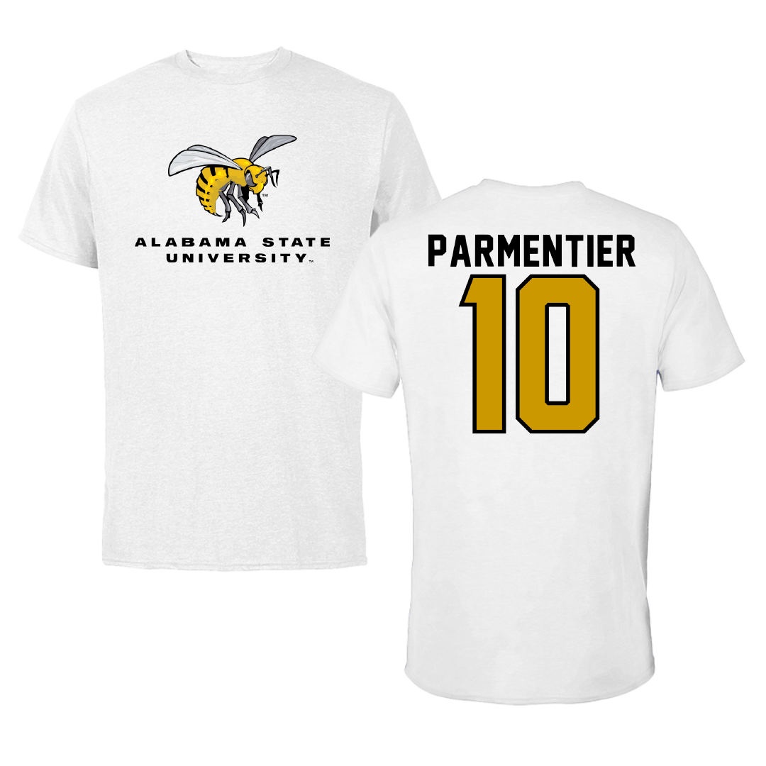 Alabama State University Baseball White Tee - #10 Luke Parmentier