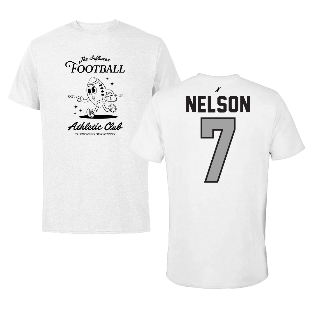 Football White Influxer Athletic Club Tee - #7 Camo Nelson