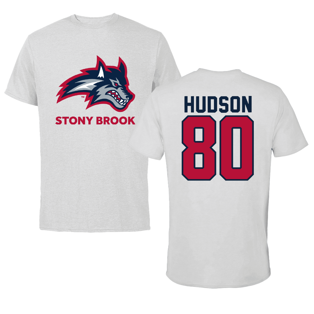 Stony Brook University Lacrosse Light Gray Performance Tee - #80 Hannah Hudson