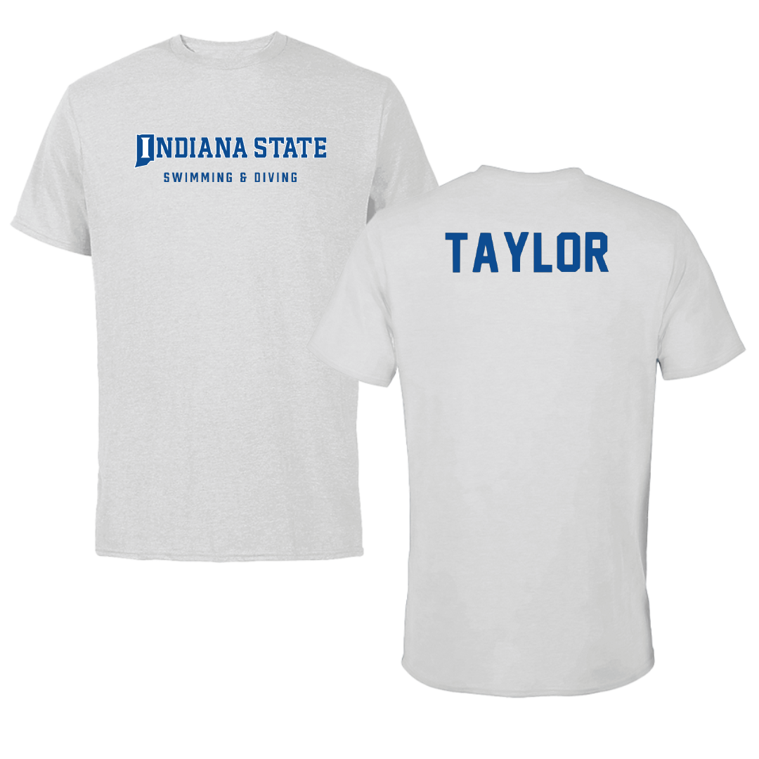 Indiana State University Swimming & Diving Light Gray Performance Tee - Ella Taylor