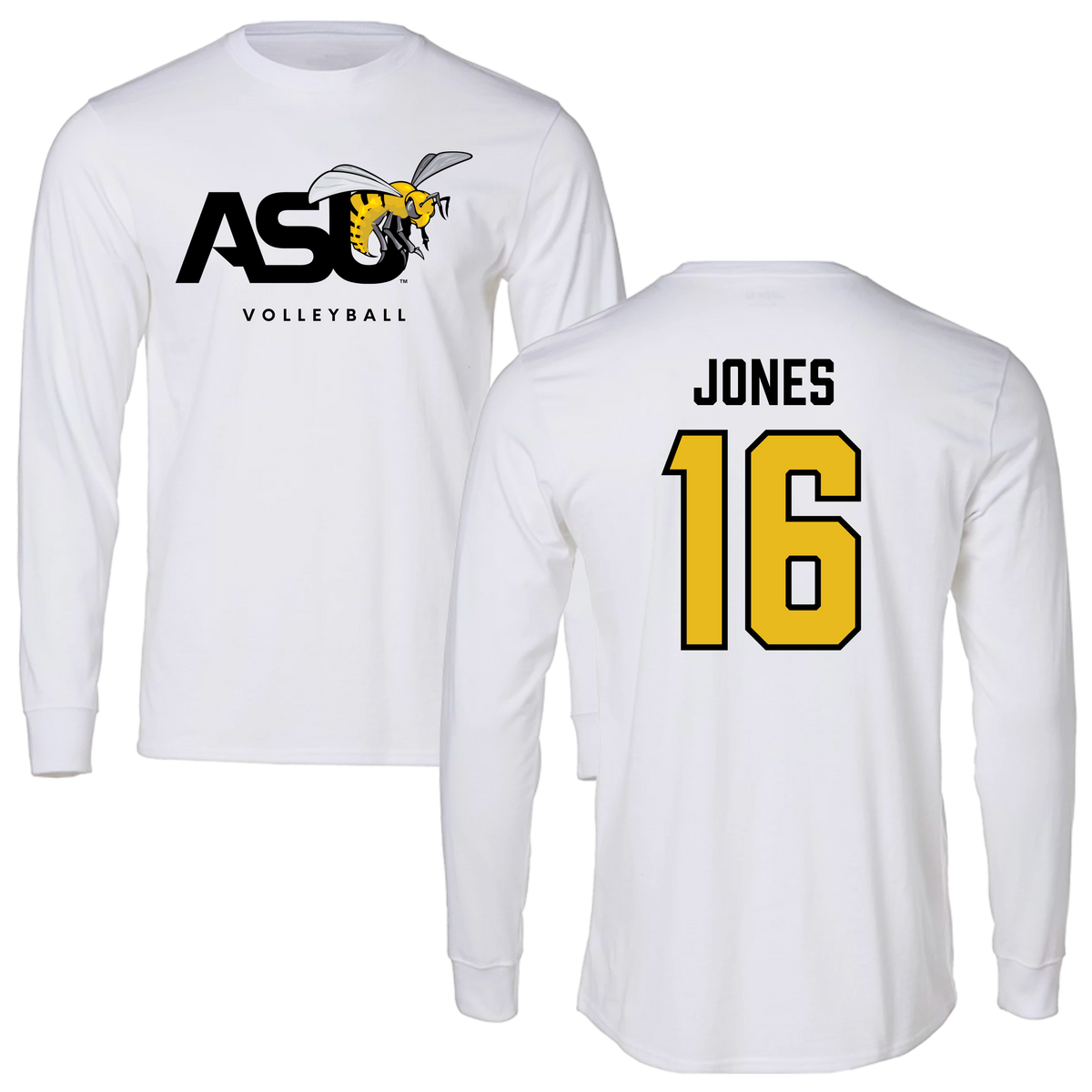Alabama State University Volleyball White Long Sleeve - #16 Essence Jones