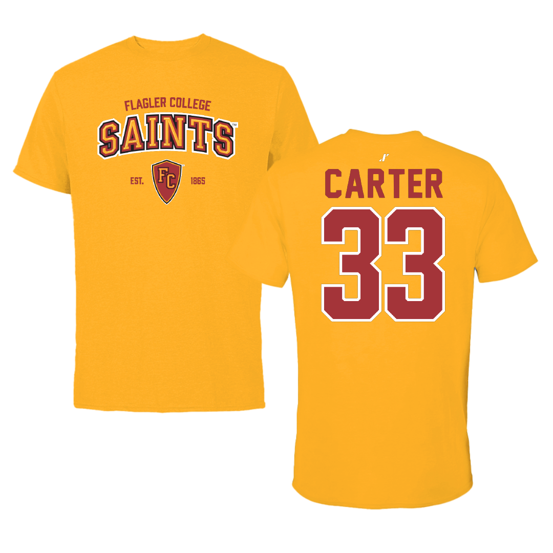 Flagler College Basketball Gold General Tee - #33 Jack Carter