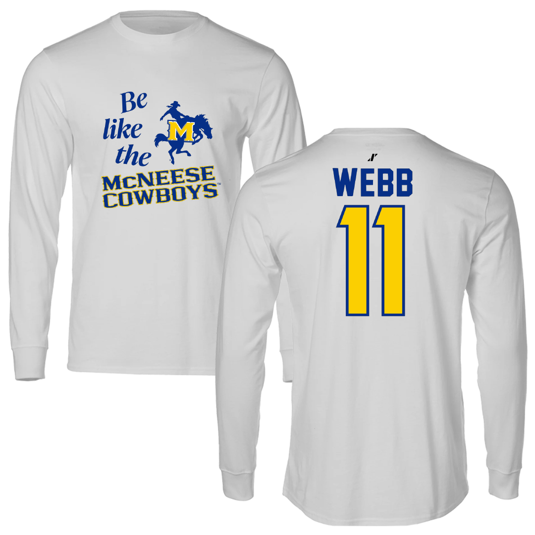 McNeese State University Volleyball Light Gray Be Like Us Performance Long Sleeve - #11 Kimaya Webb