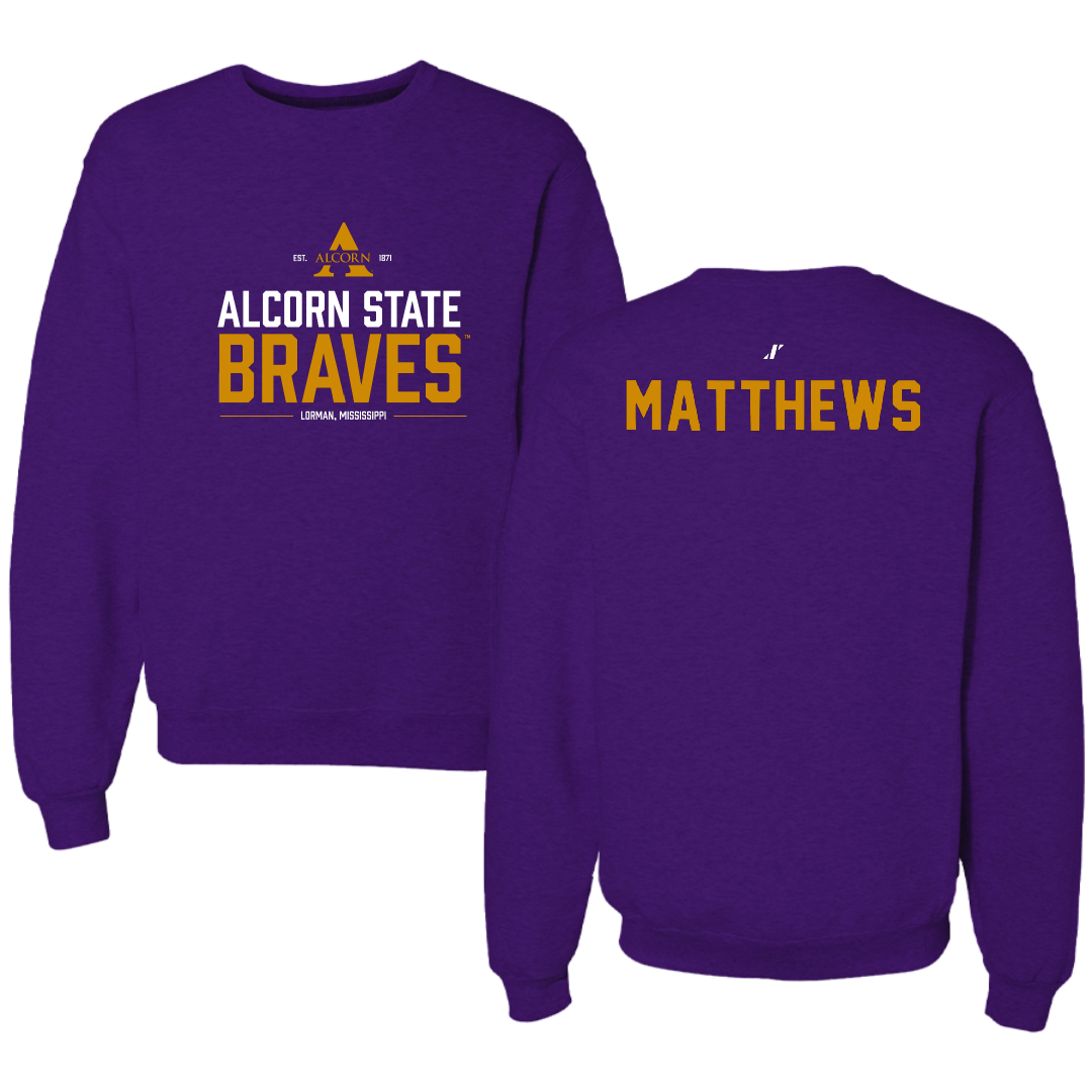 Alcorn State University TF and XC Purple General Crewneck - Vederek Matthews