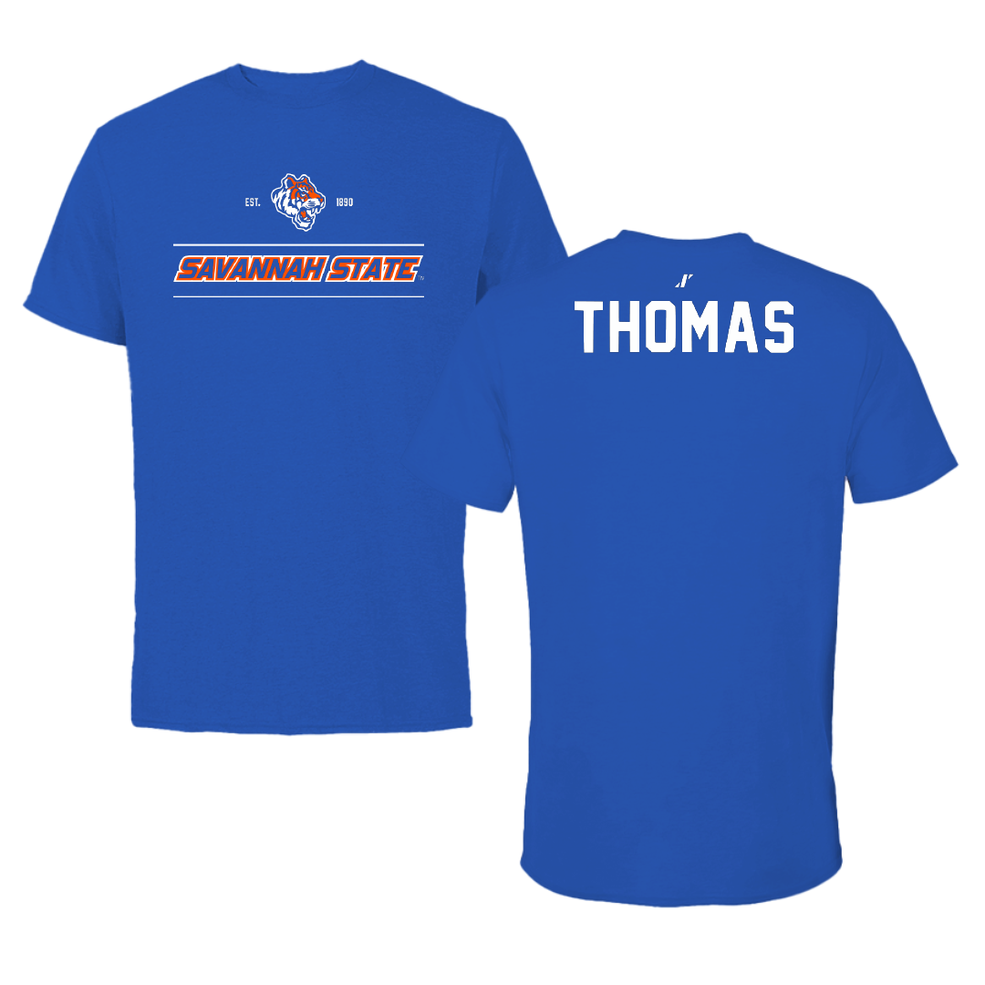 Savannah State University TF and XC Blue General Performance Tee - Nasiya Thomas