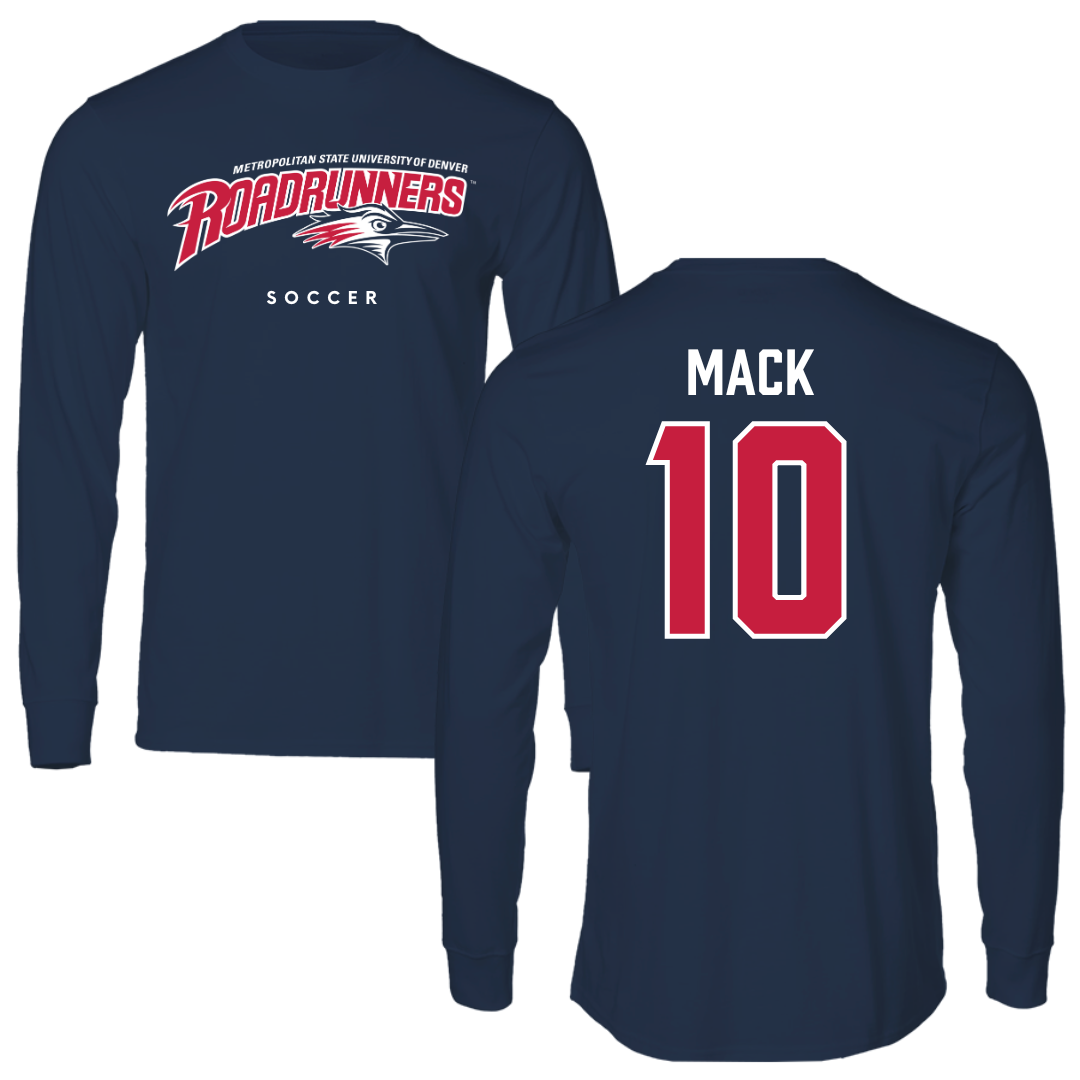 Metropolitan State University of Denver Soccer Navy Long Sleeve - #10 Madrid Mack