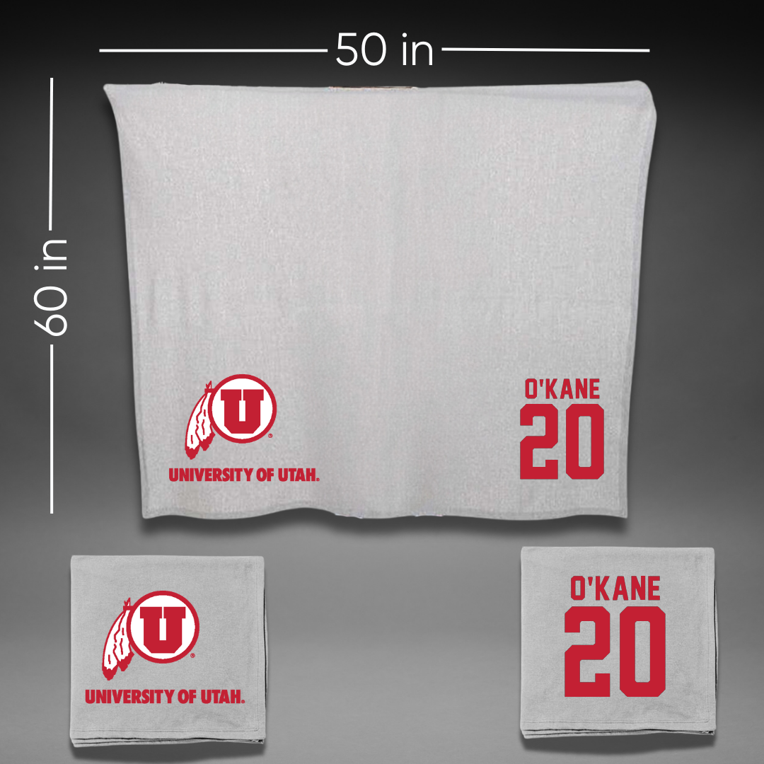 University of Utah Soccer Gray Blanket - #20 Katie O'Kane