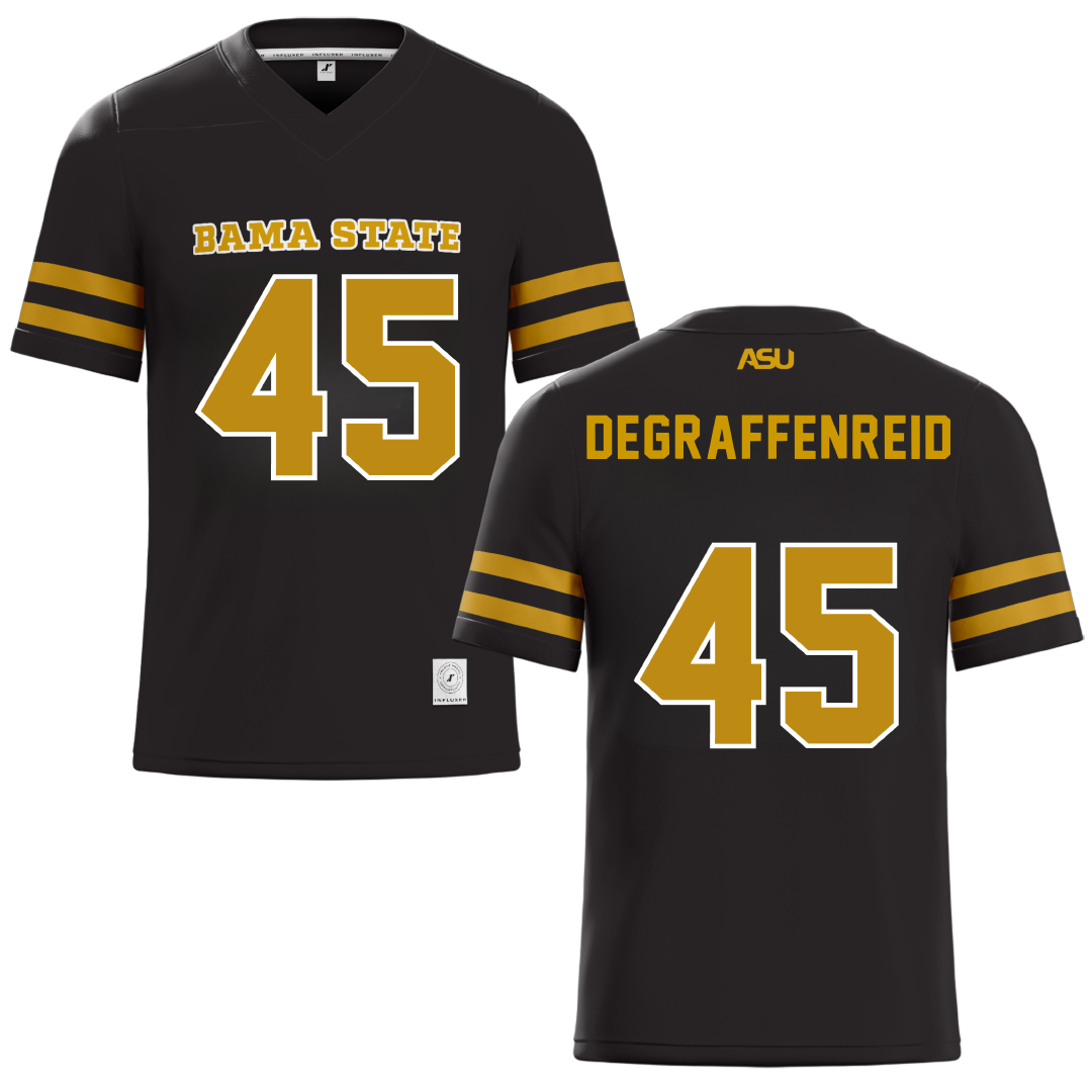 Alabama State University Black Football Jersey - #45 Grant DeGraffenreid