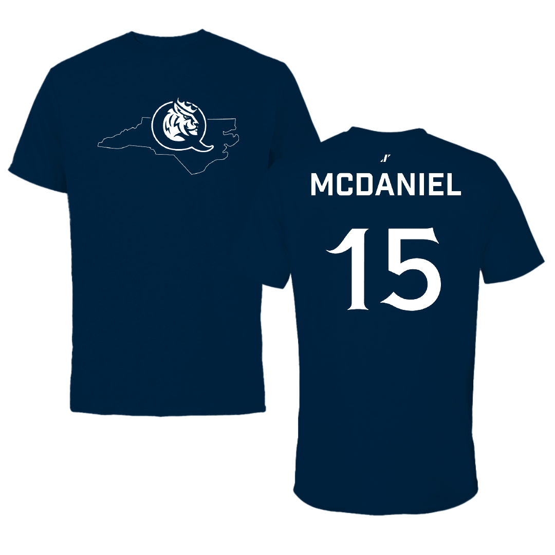 Queens University of Charlotte Lacrosse Navy State Performance Tee - #15 Ryan McDaniel