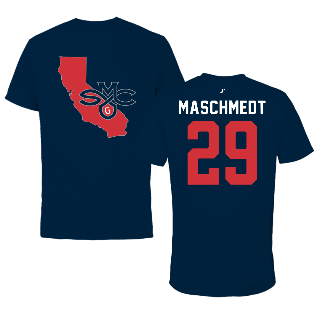 Saint Mary's College of California Soccer Navy State Performance Tee - #29 Will Maschmedt