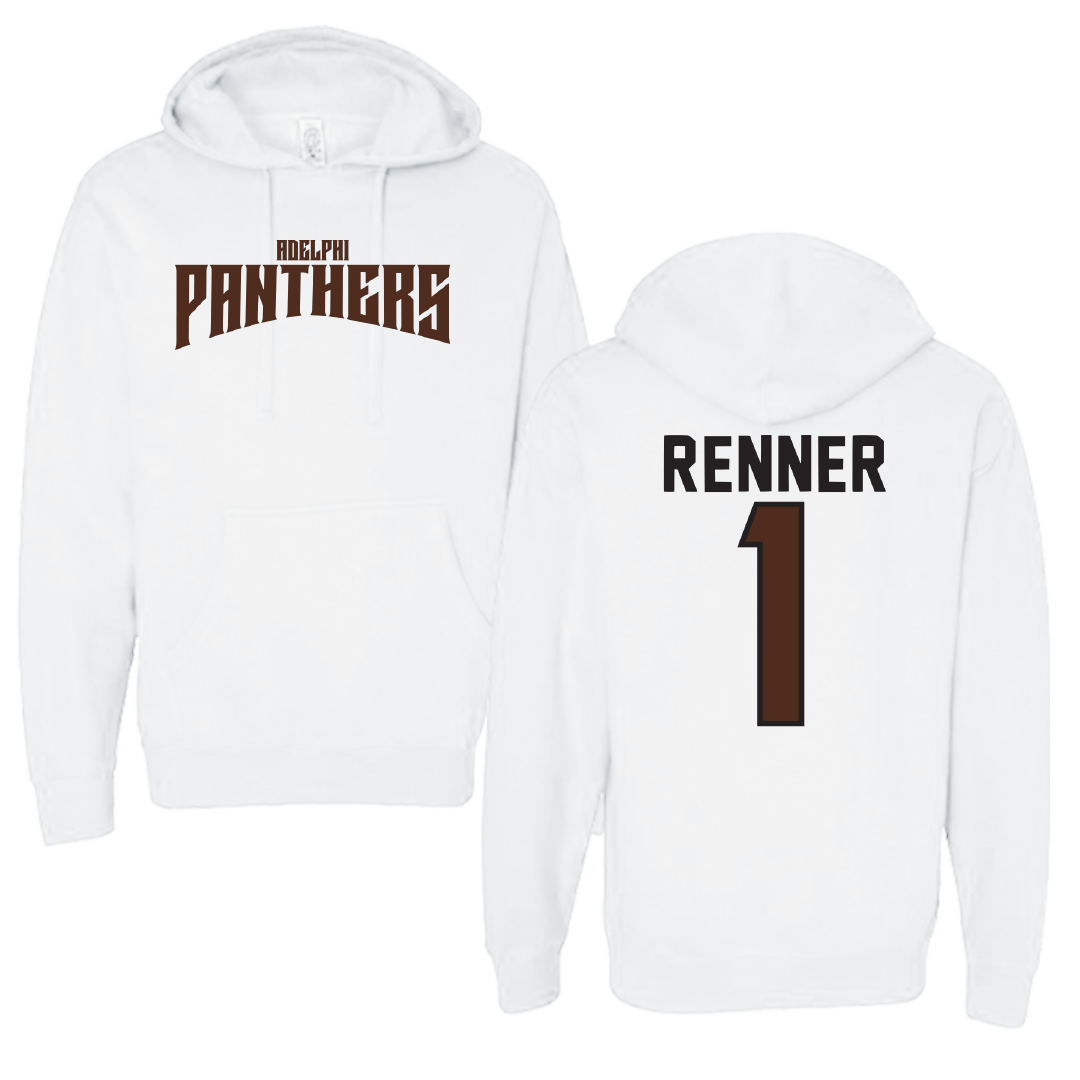 Adelphi University Lacrosse White Classic Hoodie - #1 Dylan Renner