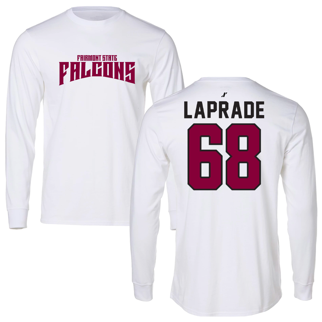 Fairmont State University Football White Classic Performance Long Sleeve - #68 Austin LaPrade