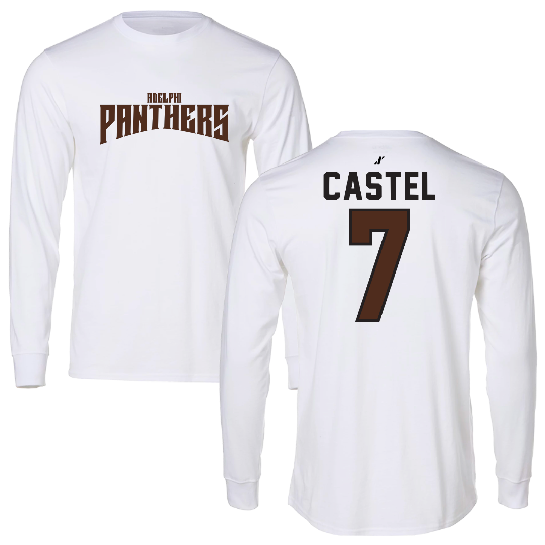 Adelphi University Soccer White Classic Performance Long Sleeve - #7 Victor Castel