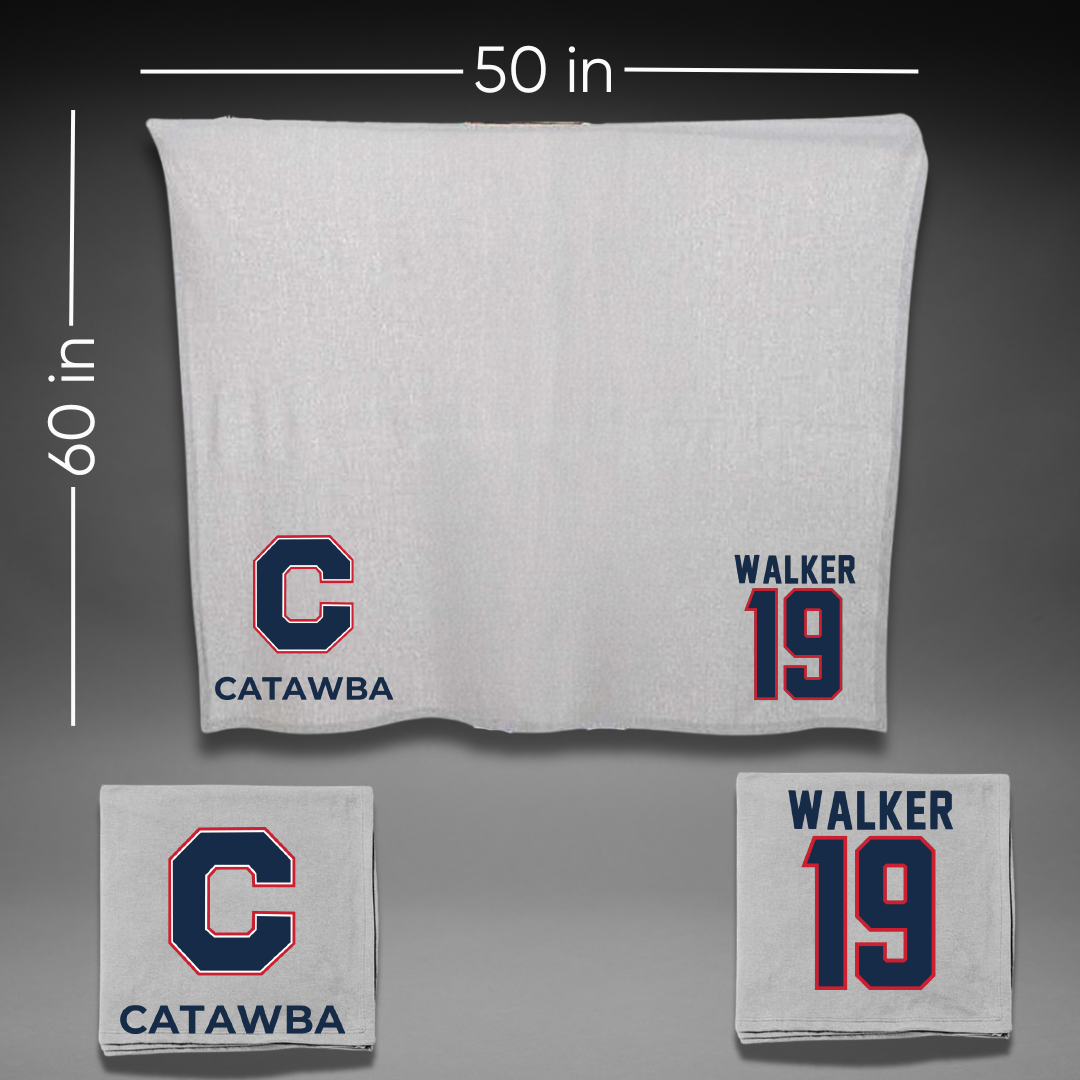 Catawba College Lacrosse Gray Blanket - #19 Cooper Walker