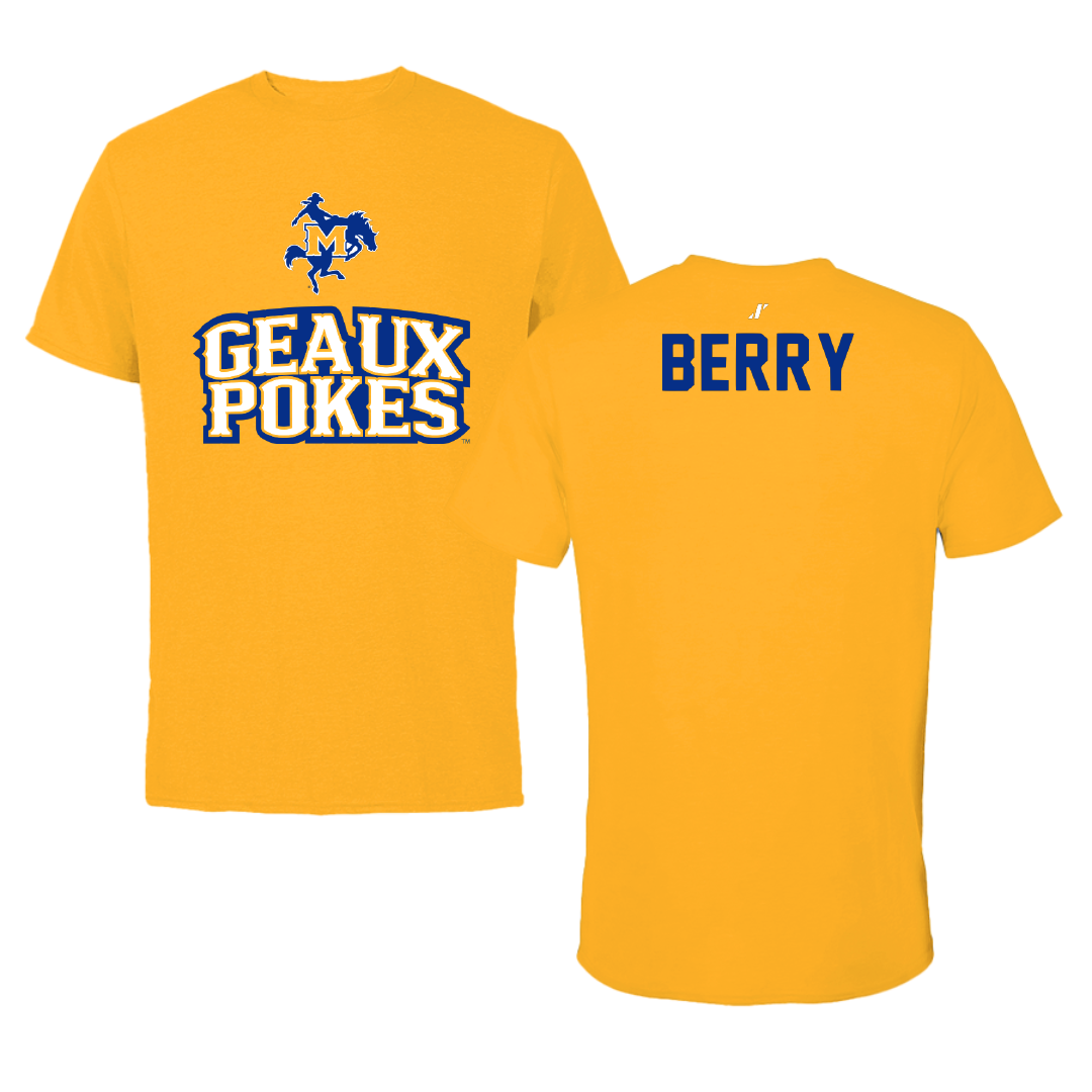 McNeese State University TF and XC Gold General Performance Tee - Michael Berry