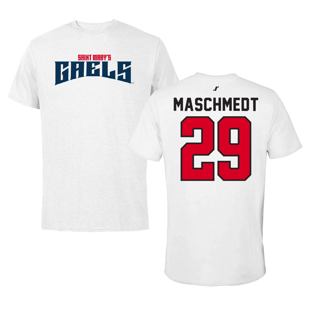Saint Mary's College of California Soccer White Classic Tee - #29 Will Maschmedt