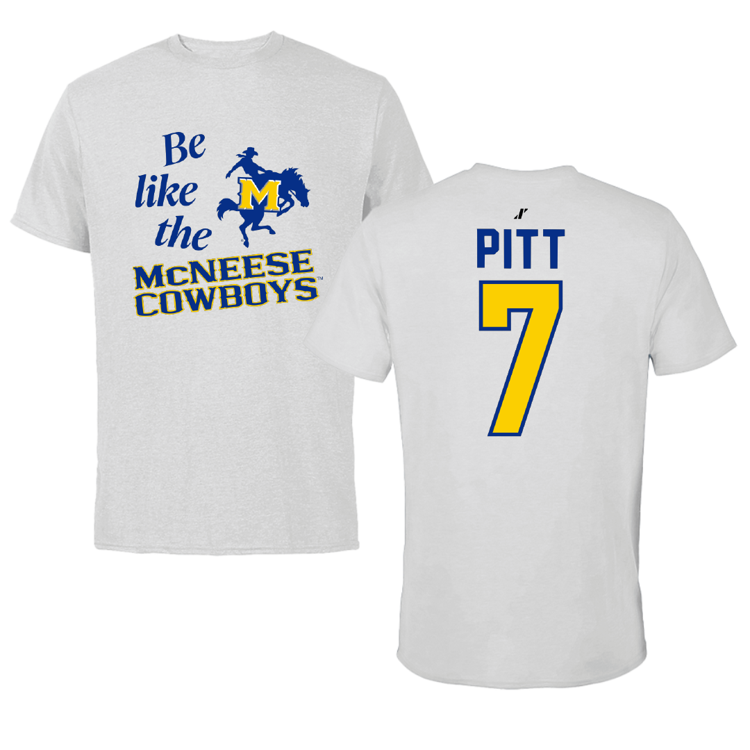 McNeese State University Soccer Light Gray Be Like Us Tee - #7 Alexi Pitt