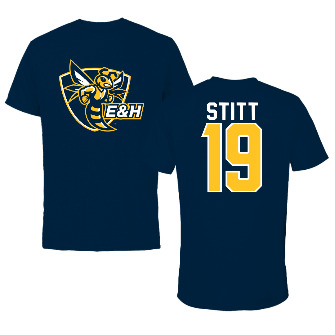 Emory & Henry College Football Navy Performance Tee - #19 Tristan Stitt