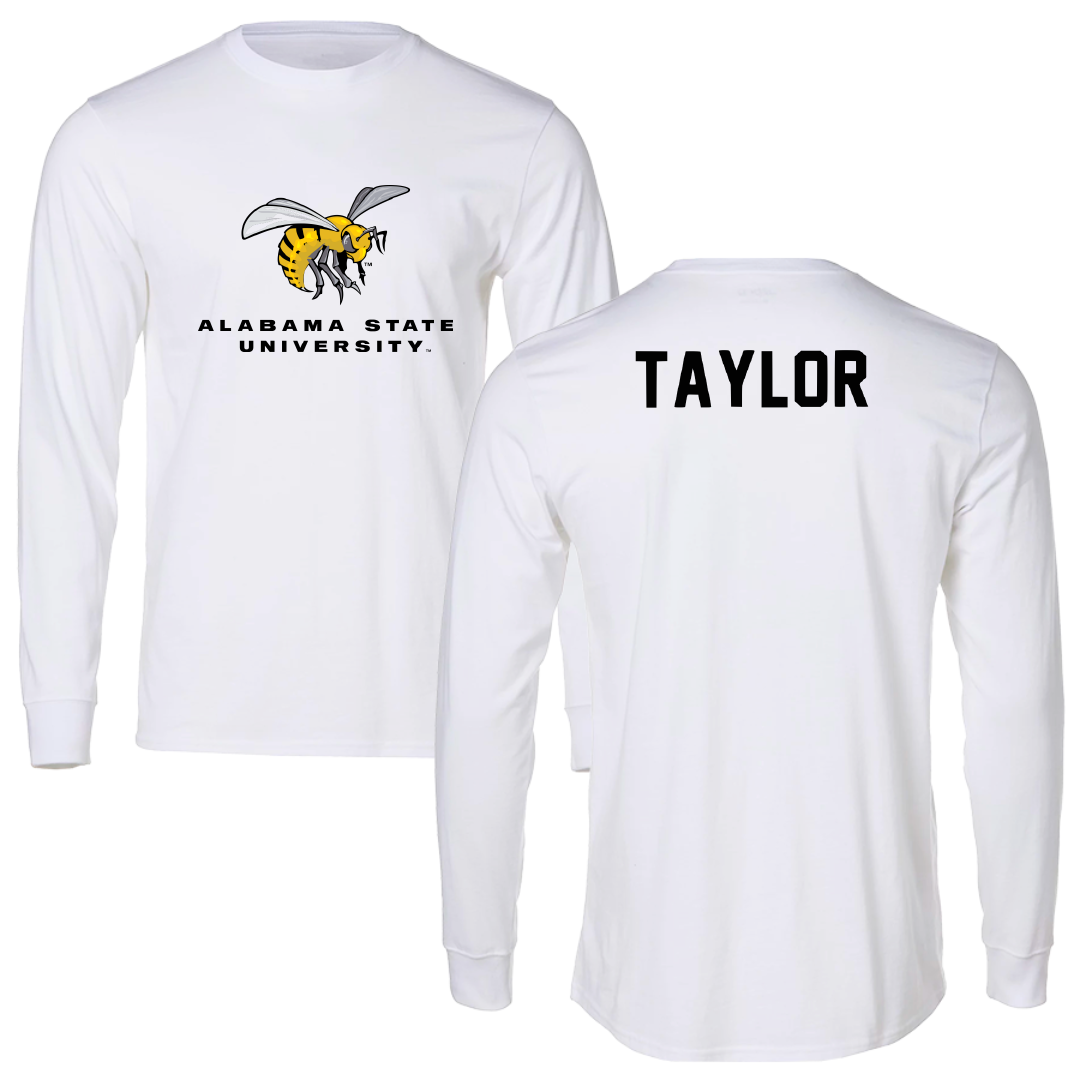 Alabama State University TF and XC White Block Long Sleeve - Wilnaya Taylor